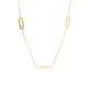 Three Oval Paper Link Style Necklet in 9ct Yellow Gold