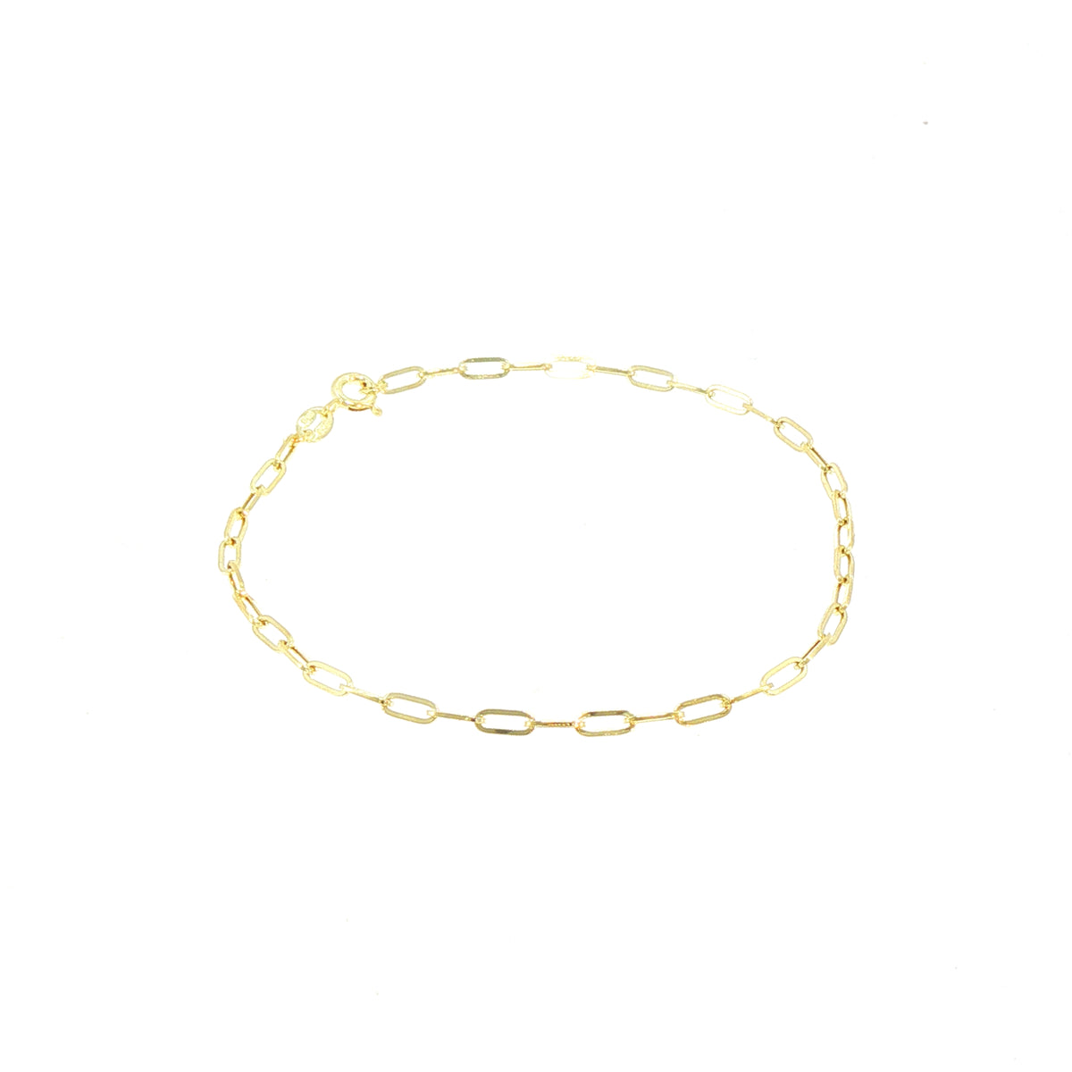 Small Paper Link Style Chain Bracelet in 9ct Yellow Gold