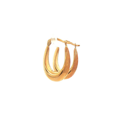 Tapered Knife Edge Creole Hoop Earring in 9ct Yellow Gold