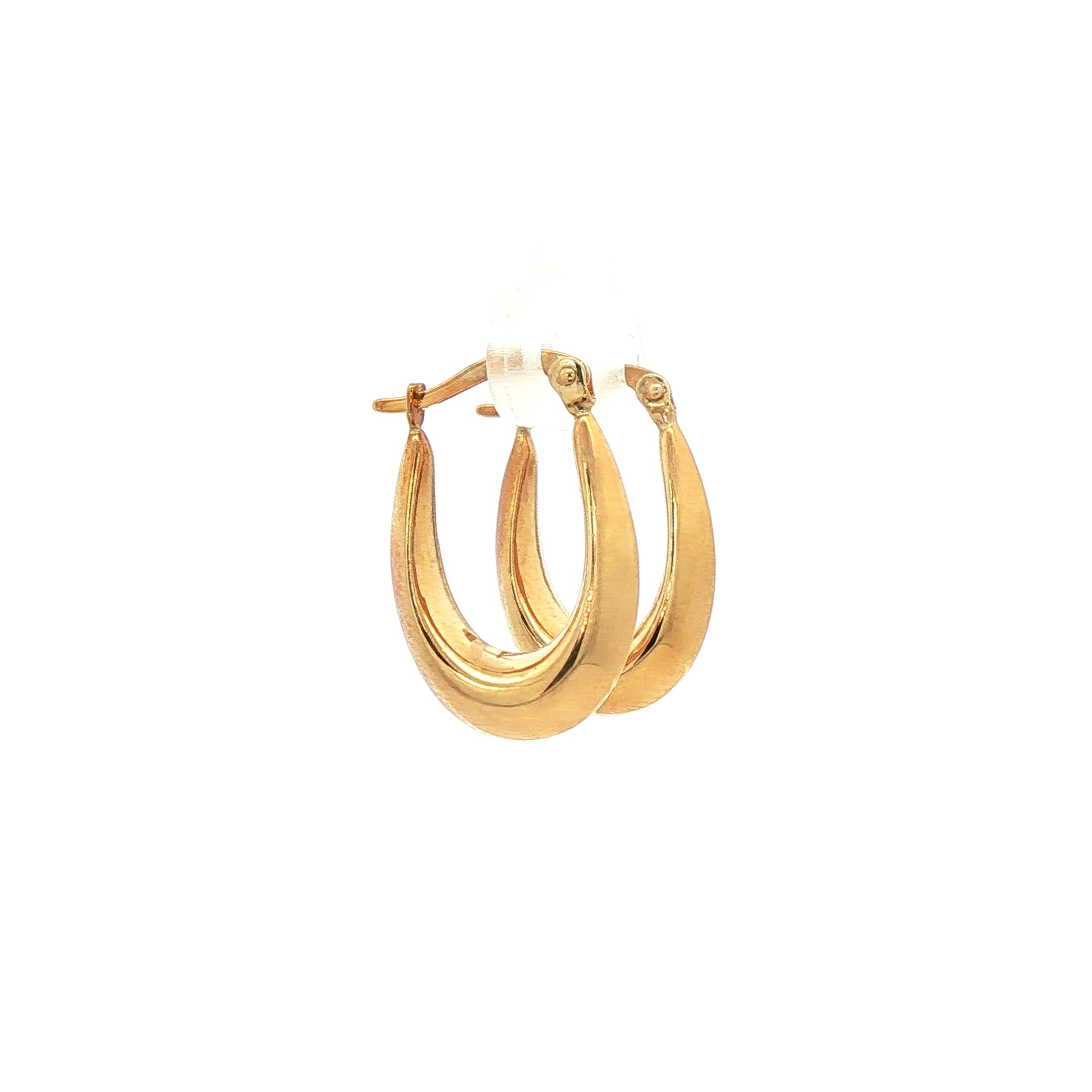 Tapered Knife Edge Creole Hoop Earring in 9ct Yellow Gold