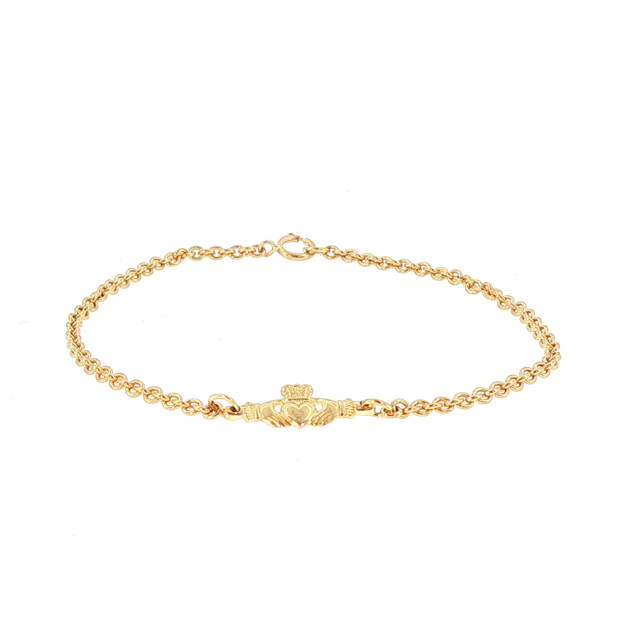 Single Claddagh Bracelet in 10ct Yellow Gold