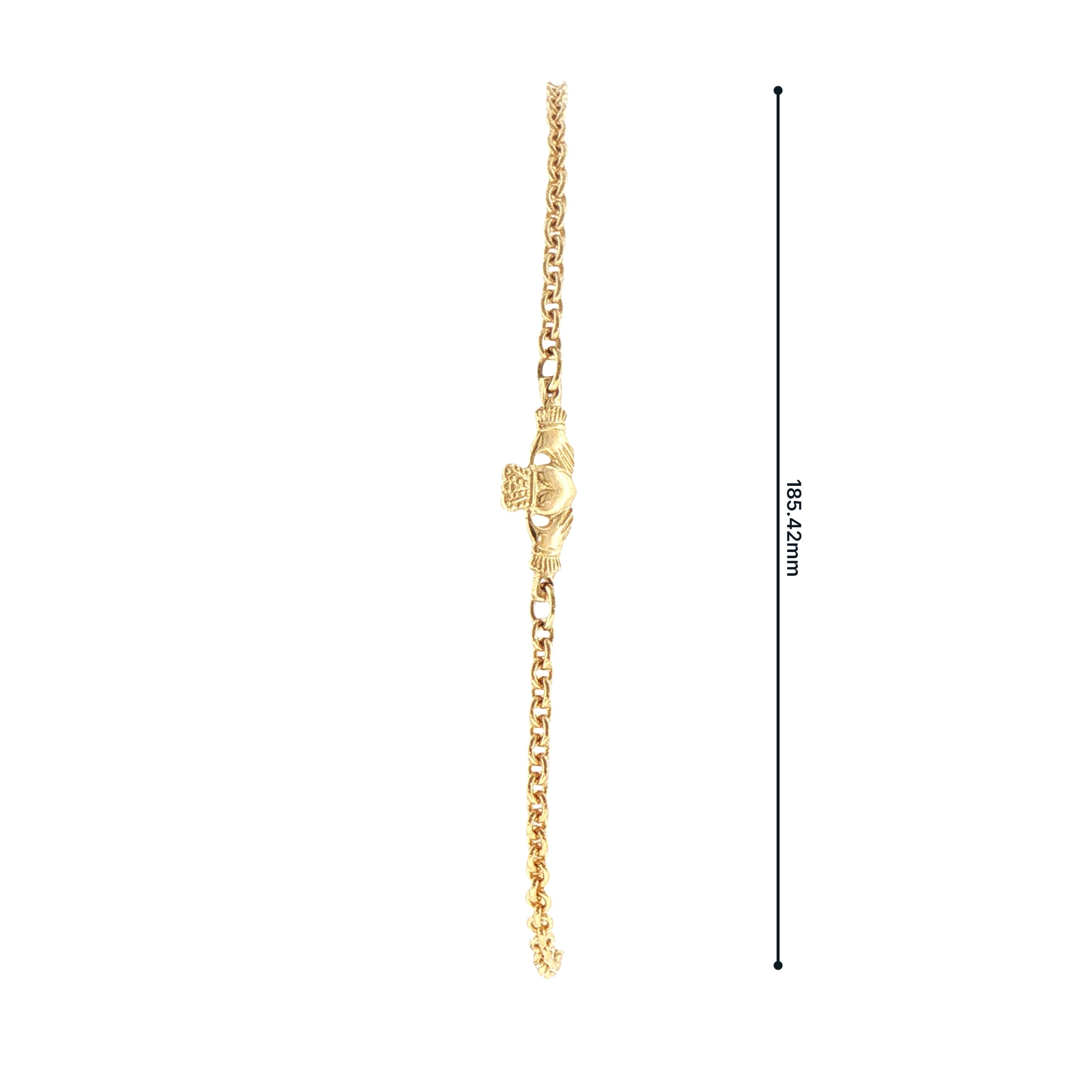 Single Claddagh Bracelet in 10ct Yellow Gold
