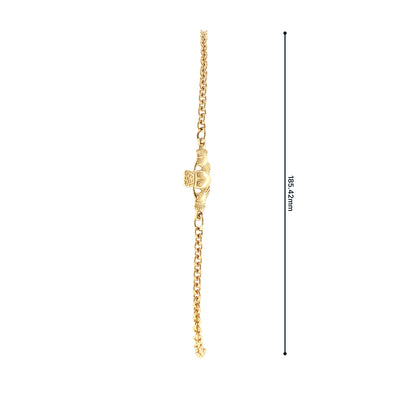 Single Claddagh Bracelet in 10ct Yellow Gold