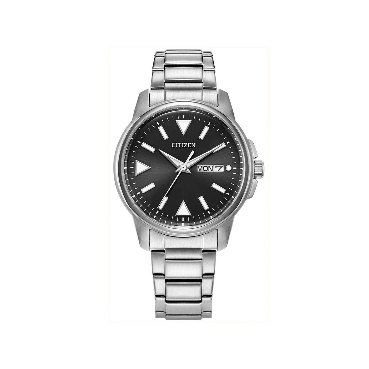 Citizen Gents Eco Drive Day/Date Black Dial on Stainless Steel Bracelet