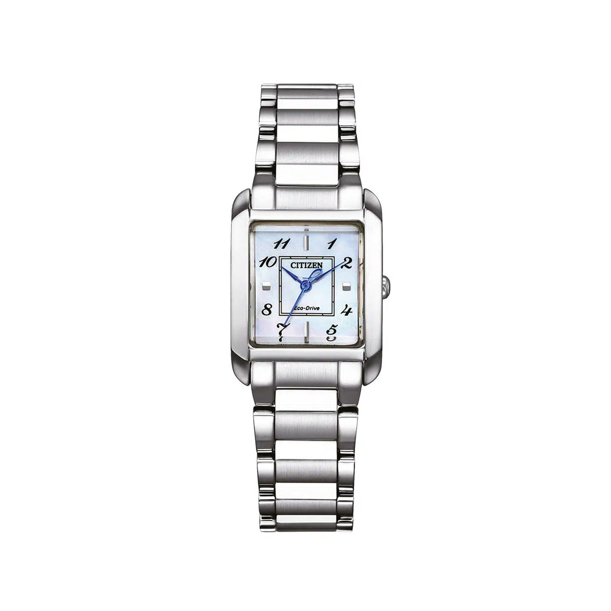 Citizen L Bianca Ladies Eco Drive Square Mother Of Pearl Dial on Stainless Steel Bracelet