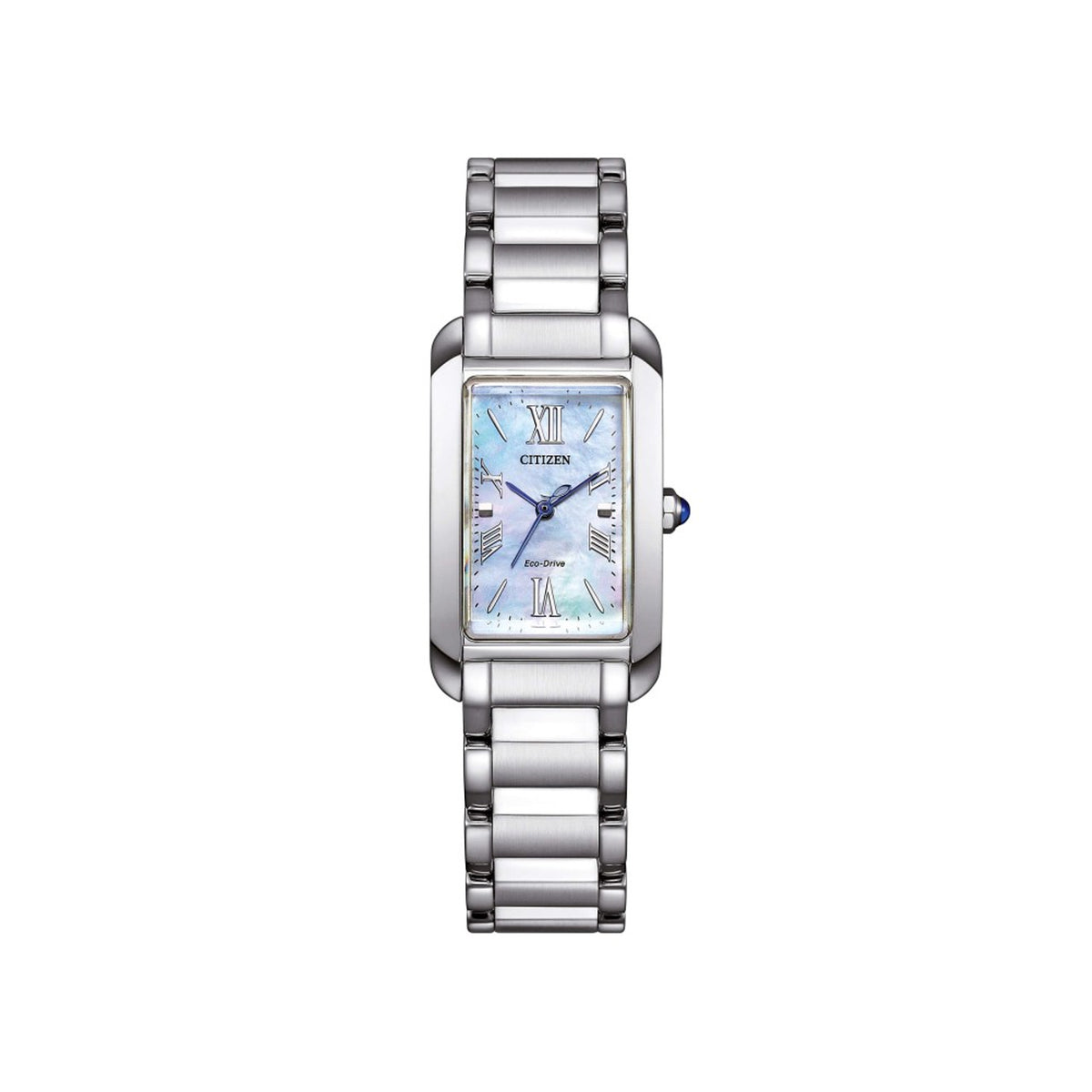 Citizen Eco Drive Ladies Blue Mother Of Pearl Dial on Stainless Steel Bracelet