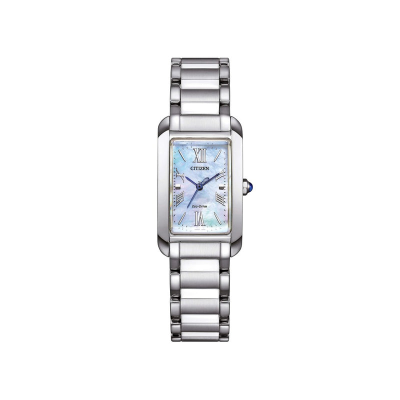Citizen Eco Drive Ladies Blue Mother Of Pearl Dial on Stainless Steel Bracelet