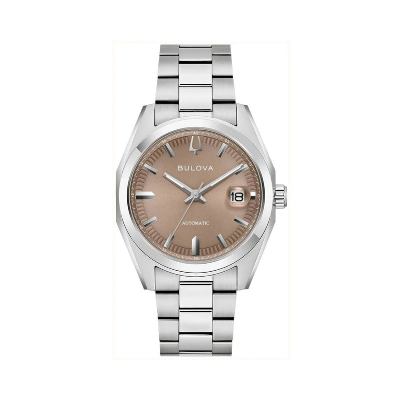 Bulova Surveyor Gents Automatic Rose Dial on Stainless Steel Bracelet