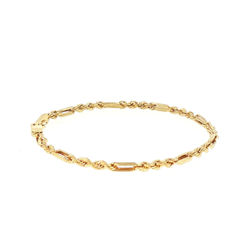 Fancy Rope Style Link Bracelet in 9ct Yellow Gold