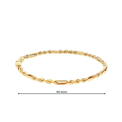 Fancy Rope Style Link Bracelet in 9ct Yellow Gold