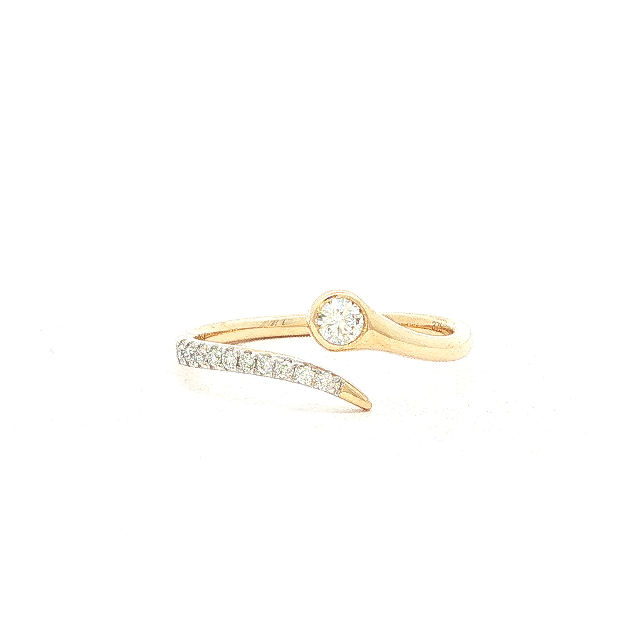 9ct Yellow Gold Natural Diamond Dress Ring with Pavé Setting