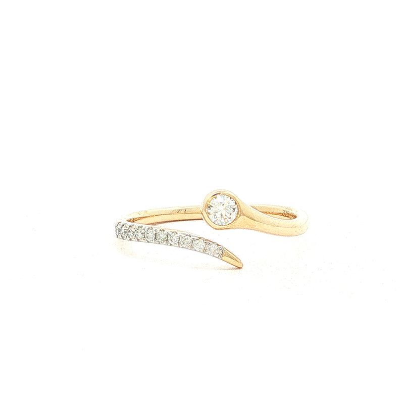 9ct Yellow Gold Natural Diamond Dress Ring with Pavé Setting