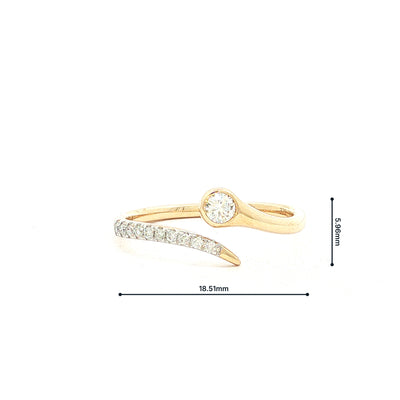 9ct Yellow Gold Natural Diamond Dress Ring with Pavé Setting