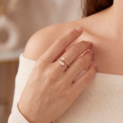 Natural Diamond Open Style Ring in 9ct Yellow Gold