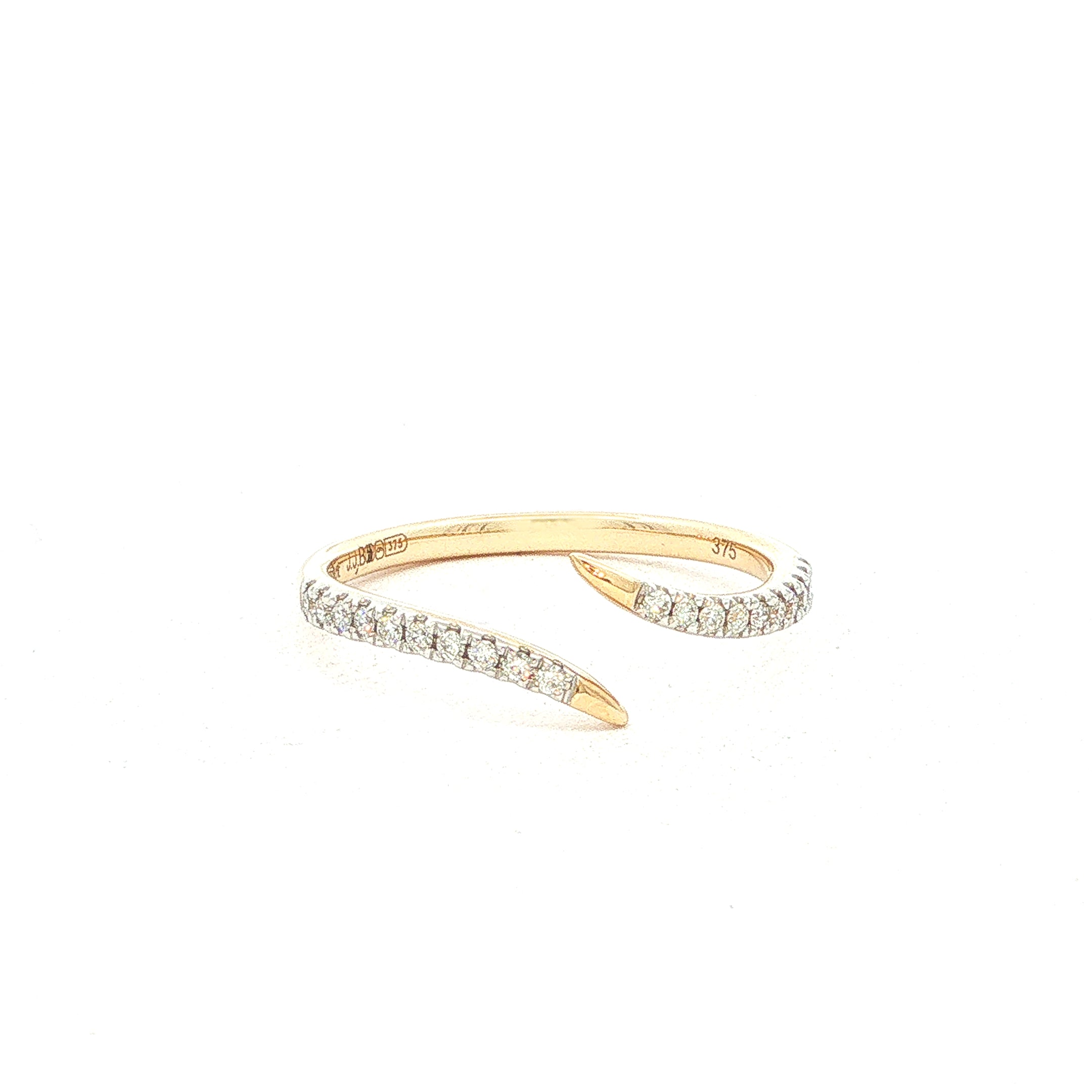 Natural Diamond Open Band Ring in 9ct Yellow Gold