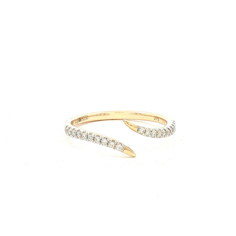 Natural Diamond Open Band Ring in 9ct Yellow Gold