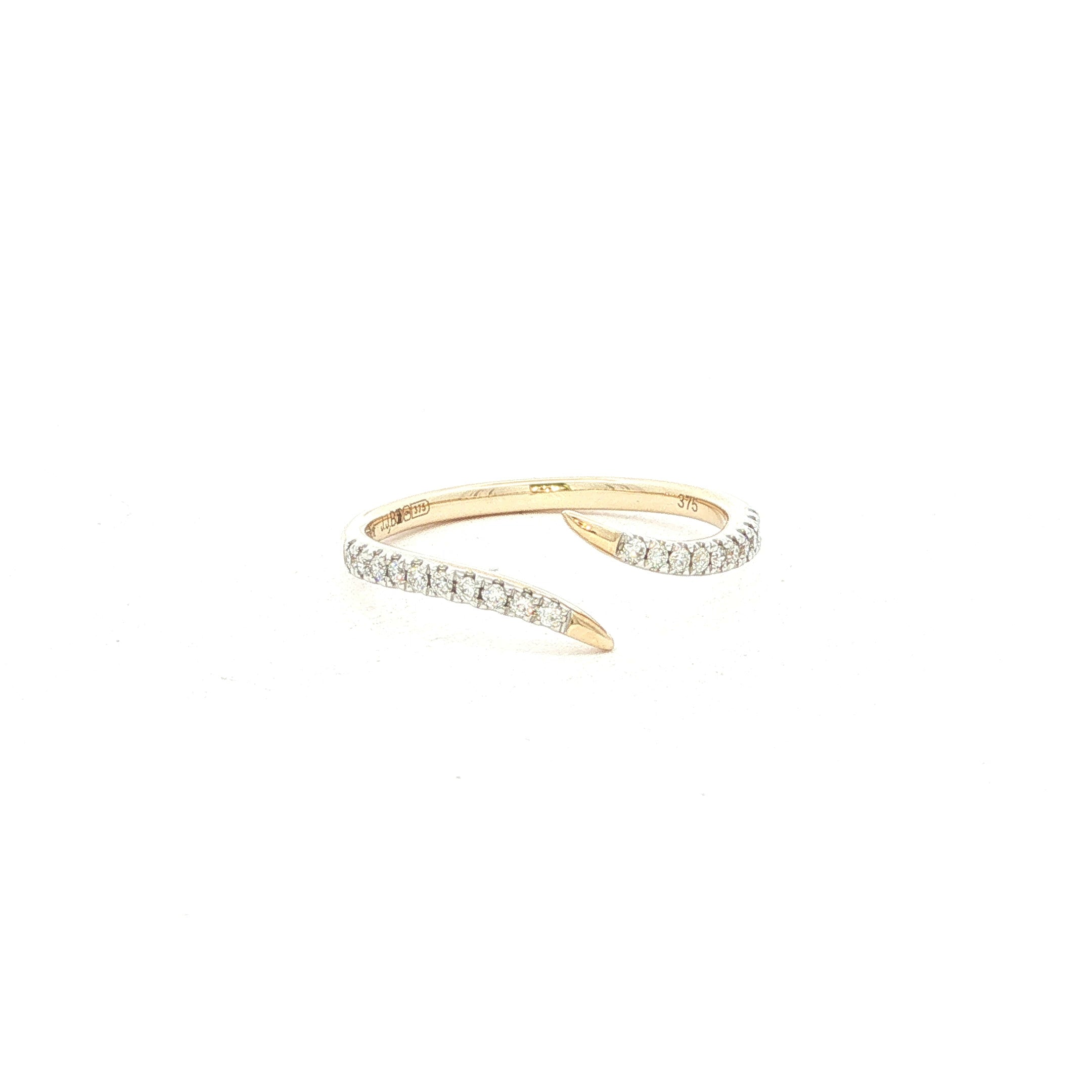 Natural Diamond Open Band Ring in 9ct Yellow Gold
