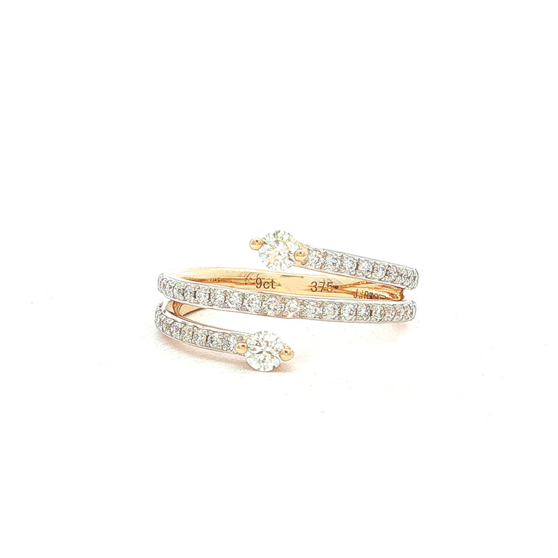 9ct Natural Diamond Multi-Stone Spiral Ring
