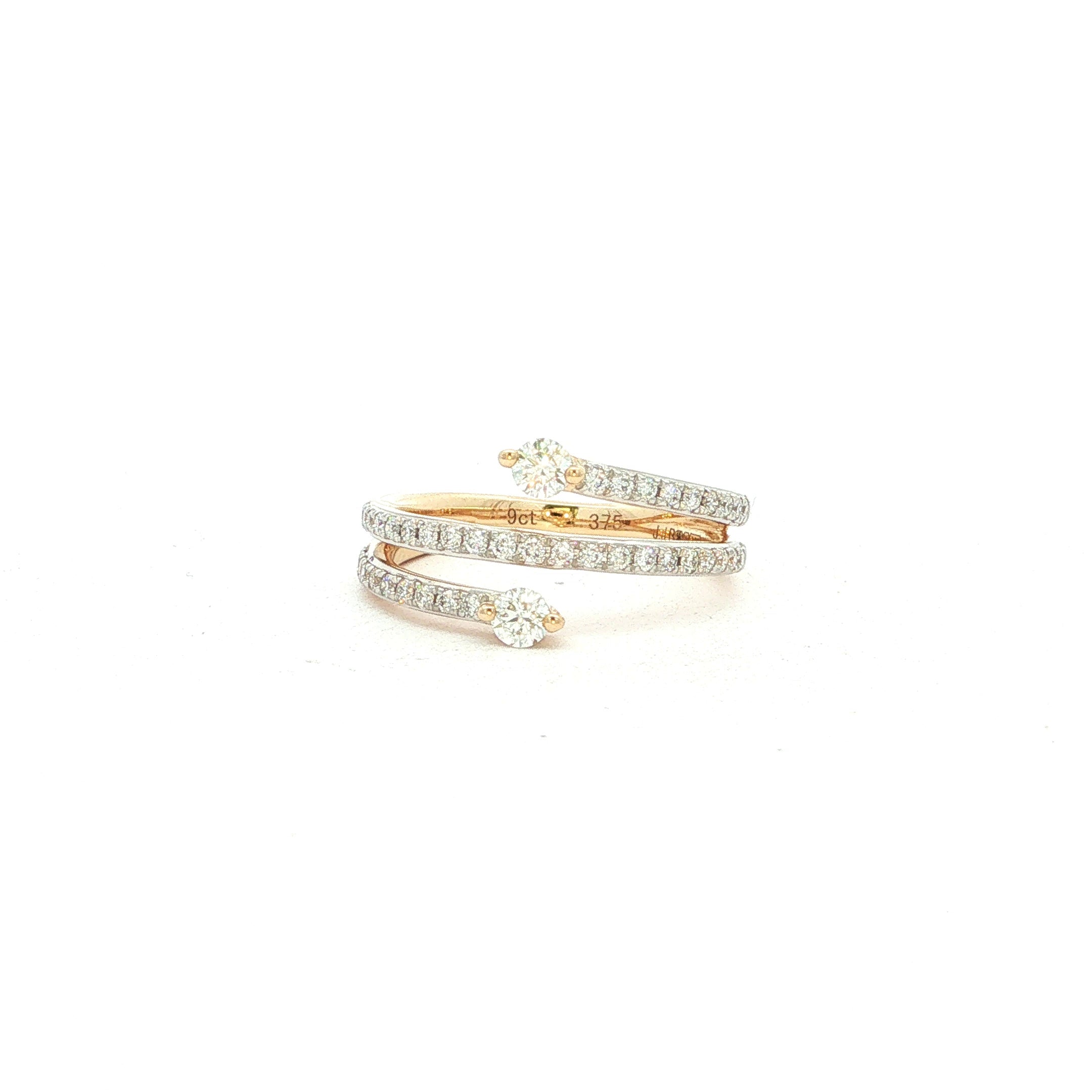 9ct Natural Diamond Multi-Stone Spiral Ring