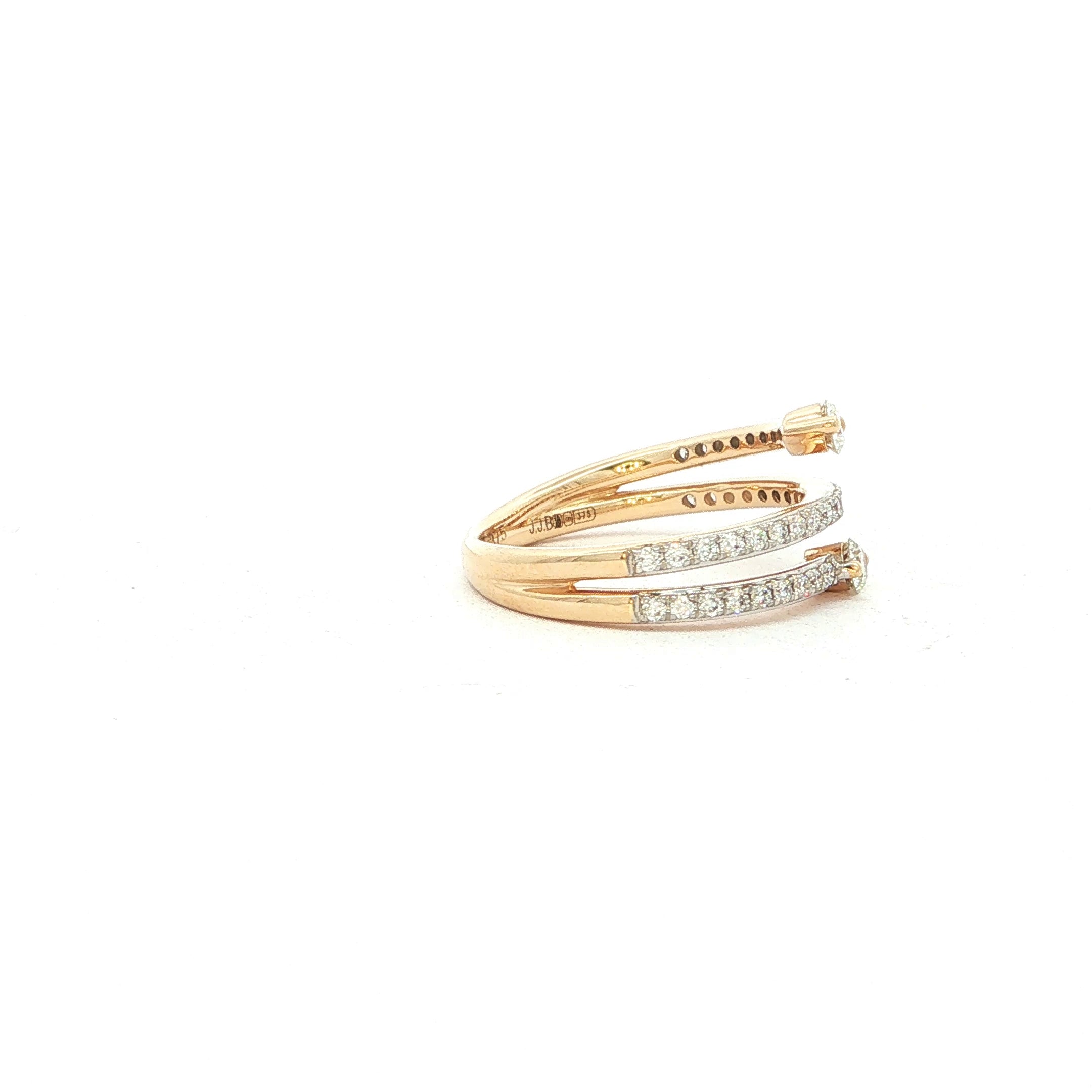 9ct Natural Diamond Multi-Stone Spiral Ring