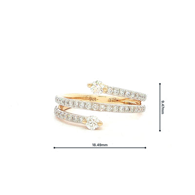9ct Natural Diamond Multi-Stone Spiral Ring