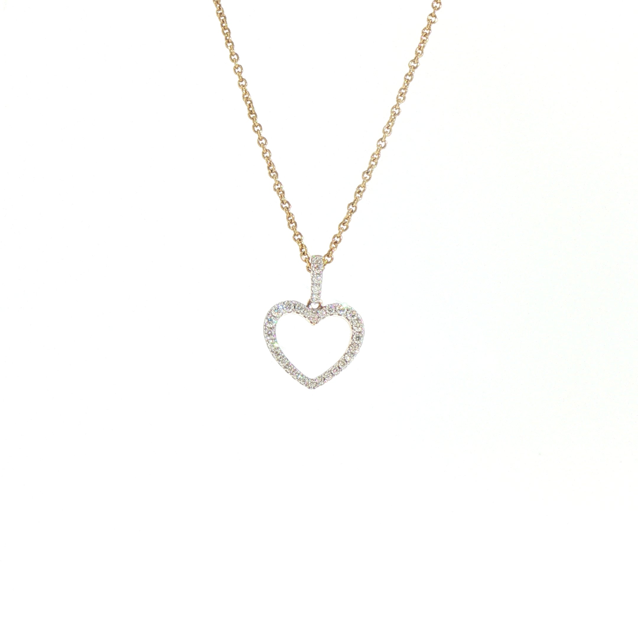 9ct Yellow Gold Natural Diamond Heart Pendant