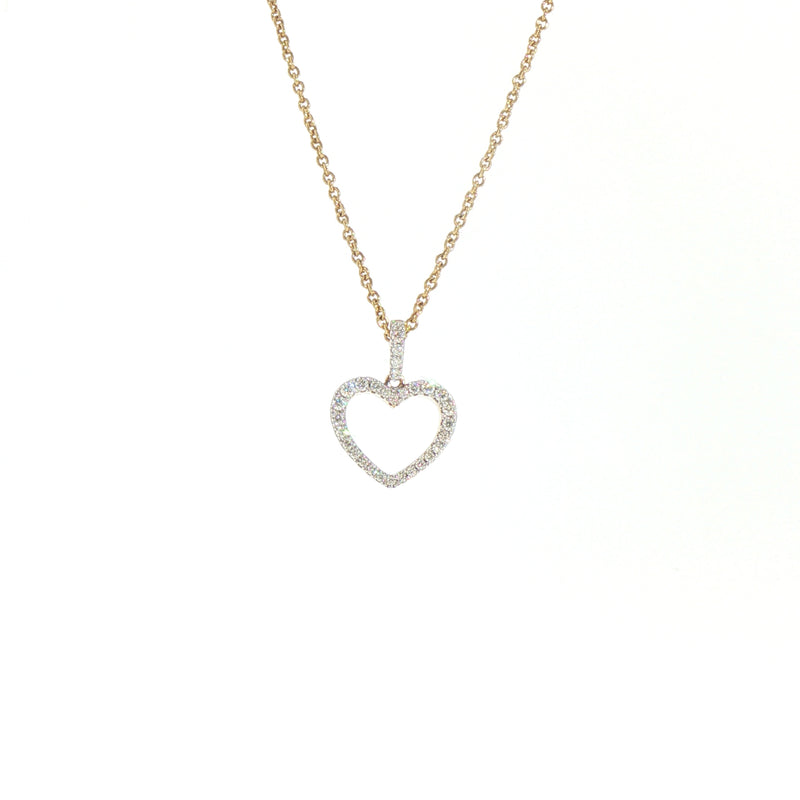 9ct Yellow Gold Natural Diamond Heart Pendant