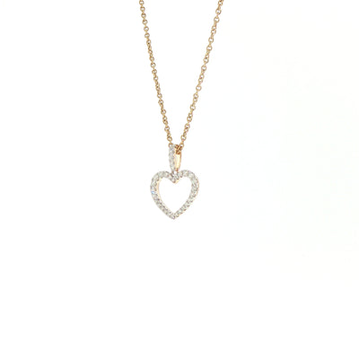 9ct Yellow Gold Natural Diamond Heart Pendant