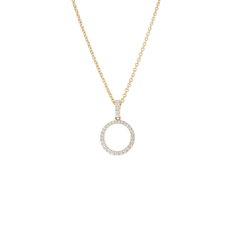 9ct Yellow Gold Small Round Natural Diamond Set Pendant