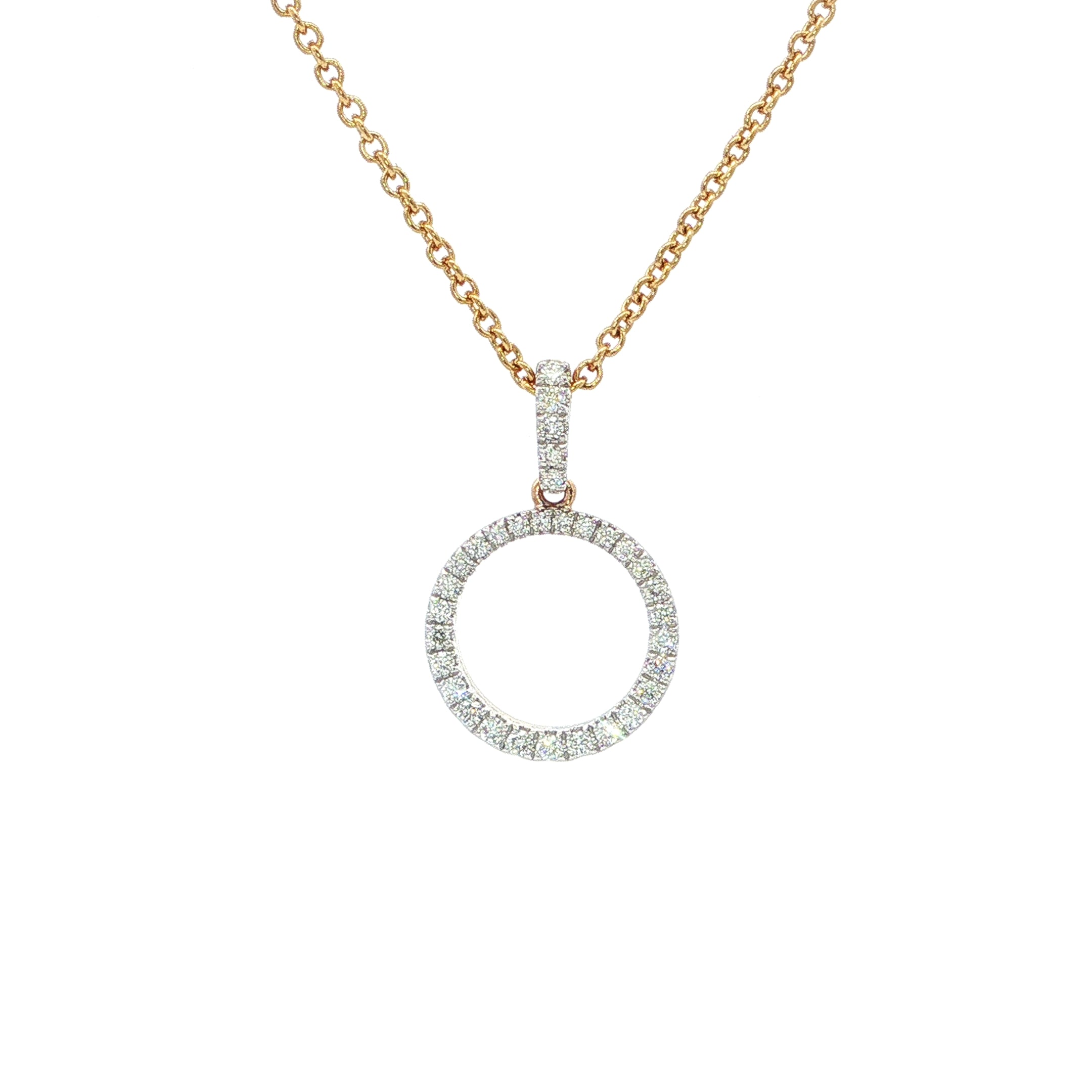 9ct Yellow Gold Small Round Natural Diamond Set Pendant