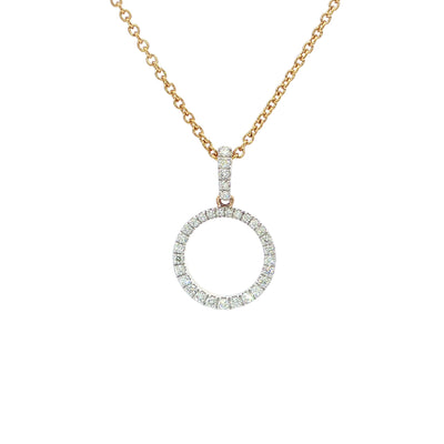 9ct Yellow Gold Small Round Natural Diamond Set Pendant