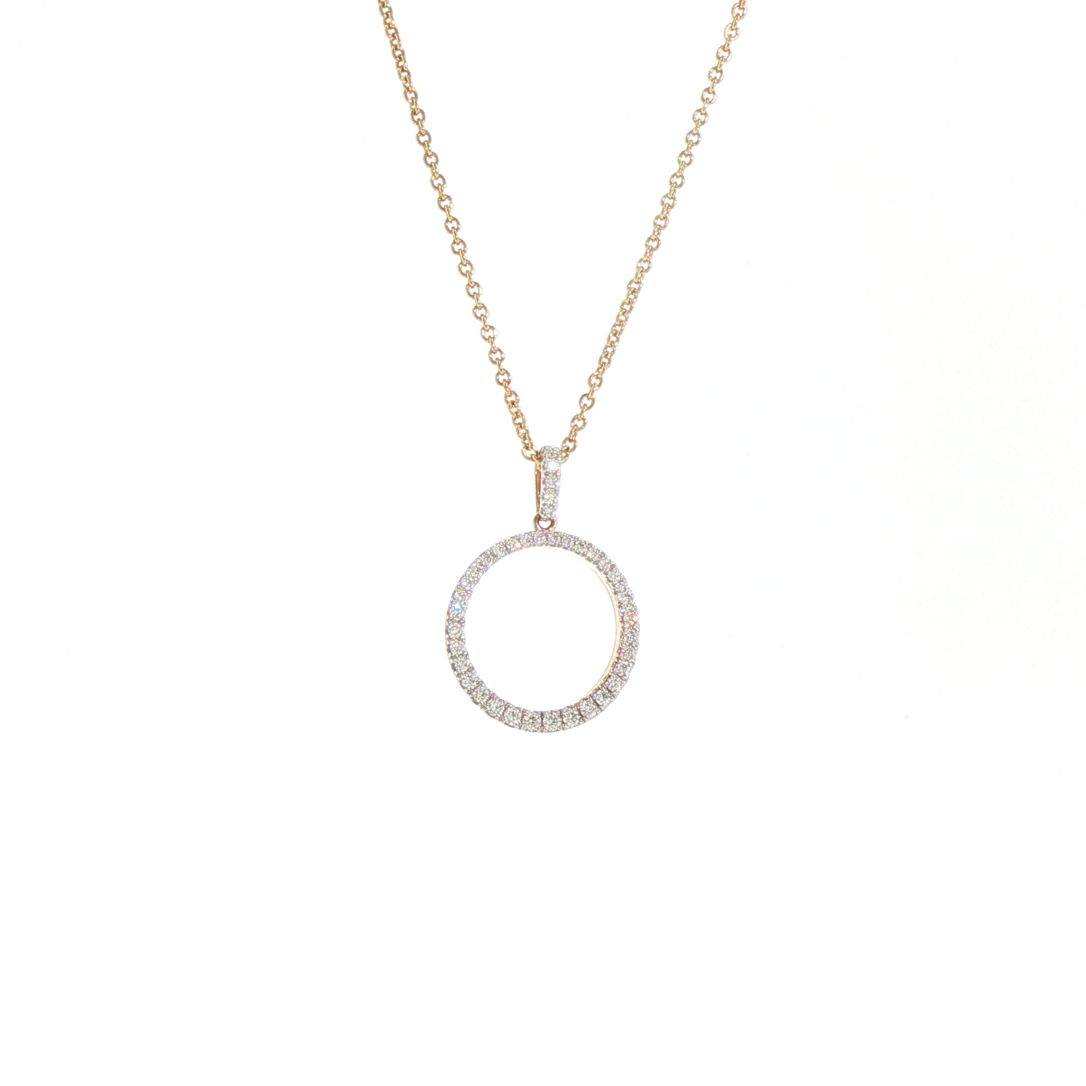 9ct Yellow Gold Natural Diamond Circle Pendant