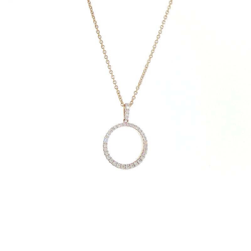 9ct Yellow Gold Natural Diamond Circle Pendant