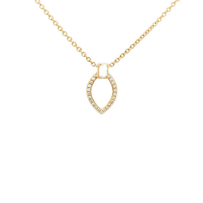 9ct Yellow Gold Open Marquise Natural Diamond Pendant Necklace