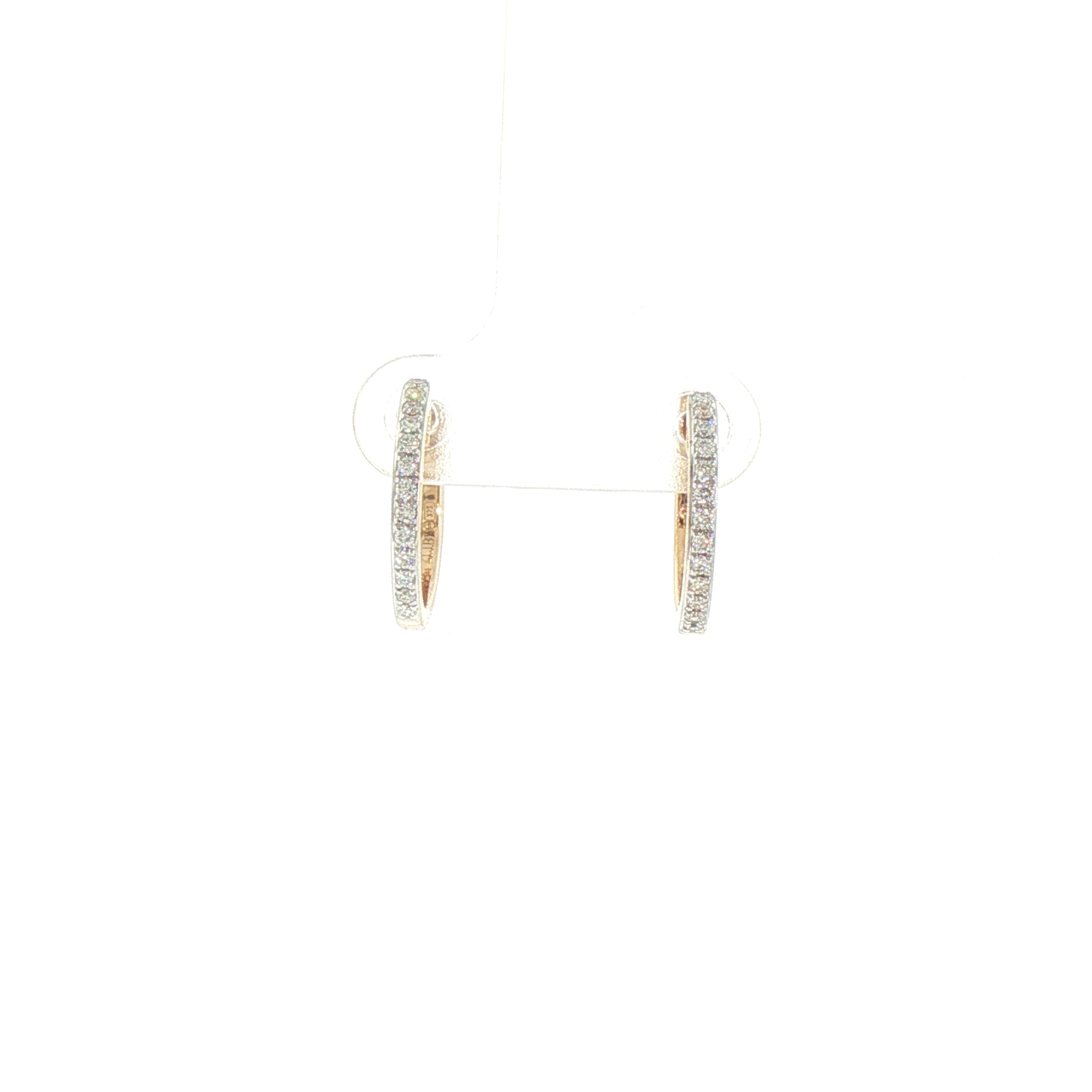 9ct Yellow Gold Natural Diamond Set Hoop Earrings