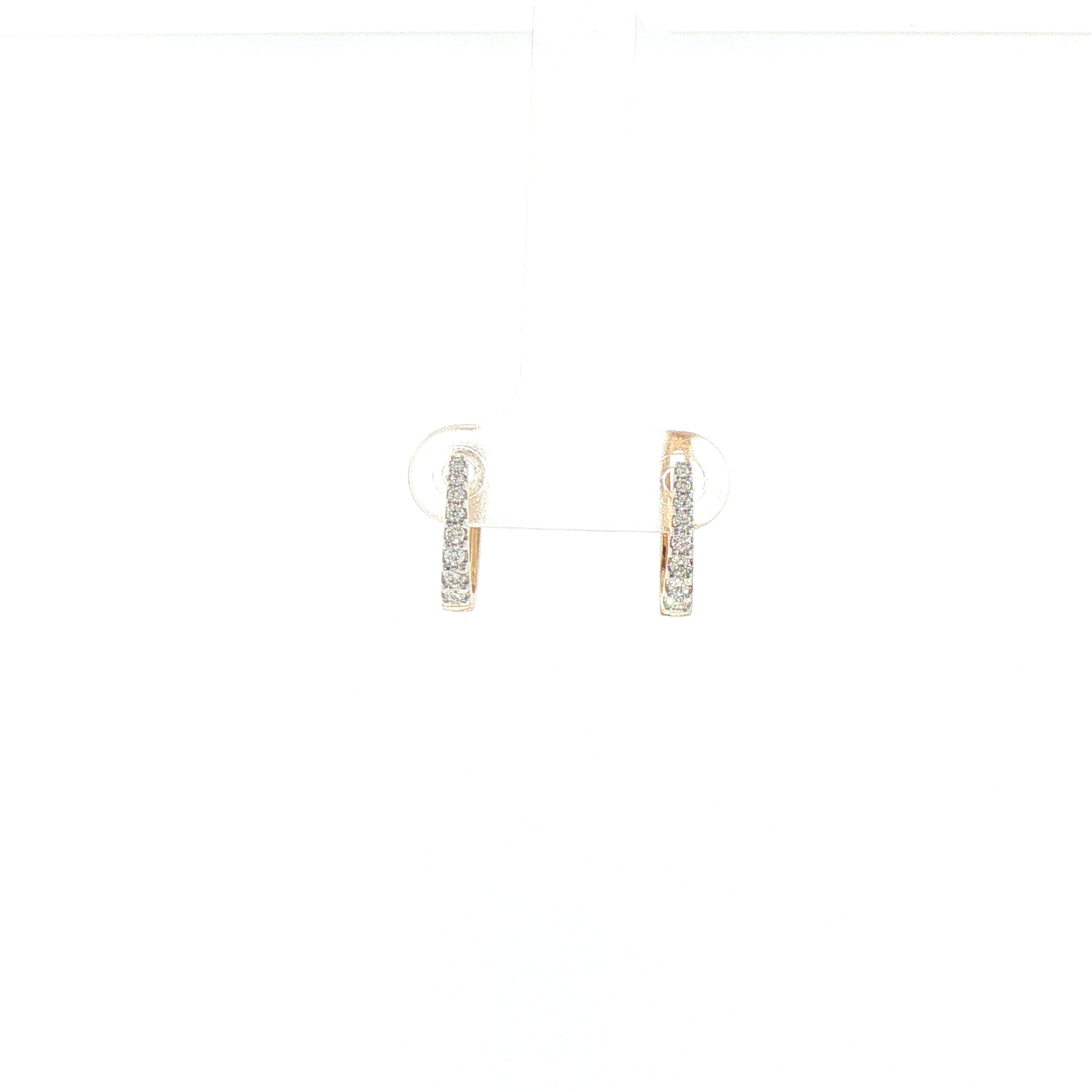 9ct Yellow Gold Graduated Natural Diamond Small Hoop Earrings