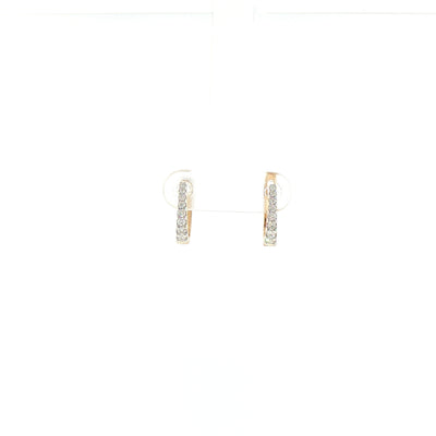 9ct Yellow Gold Graduated Natural Diamond Small Hoop Earrings