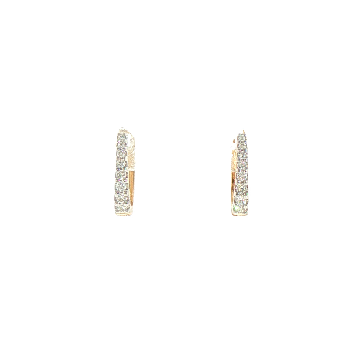 9ct Yellow Gold Graduated Natural Diamond Small Hoop Earrings