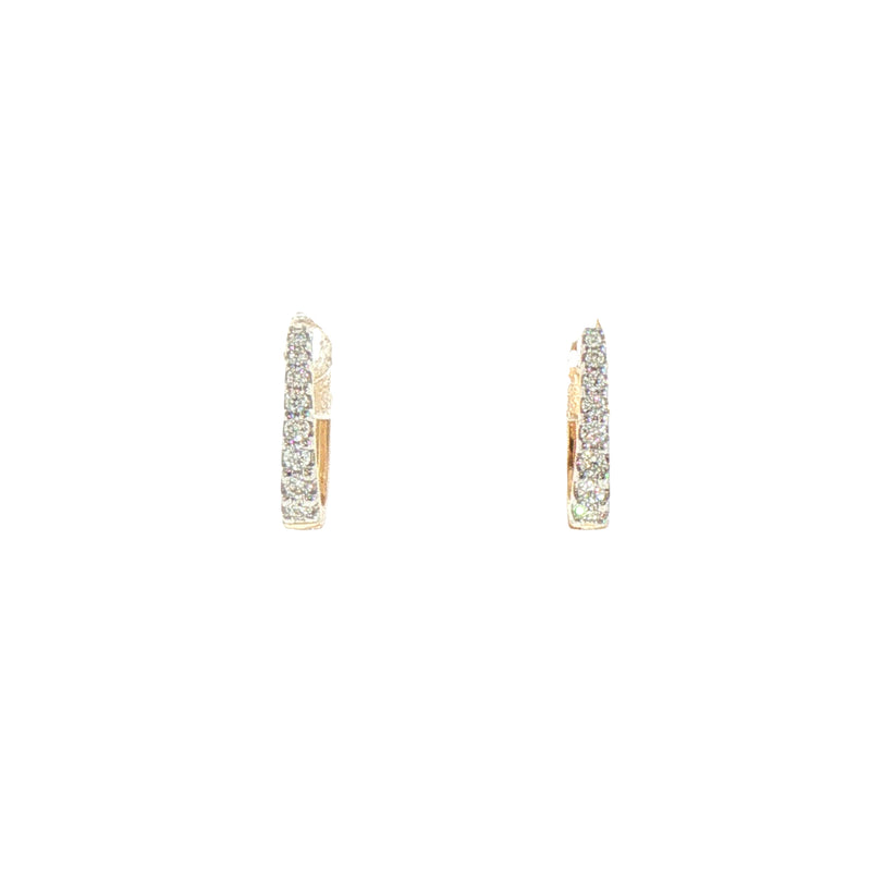 9ct Yellow Gold Graduated Natural Diamond Small Hoop Earrings