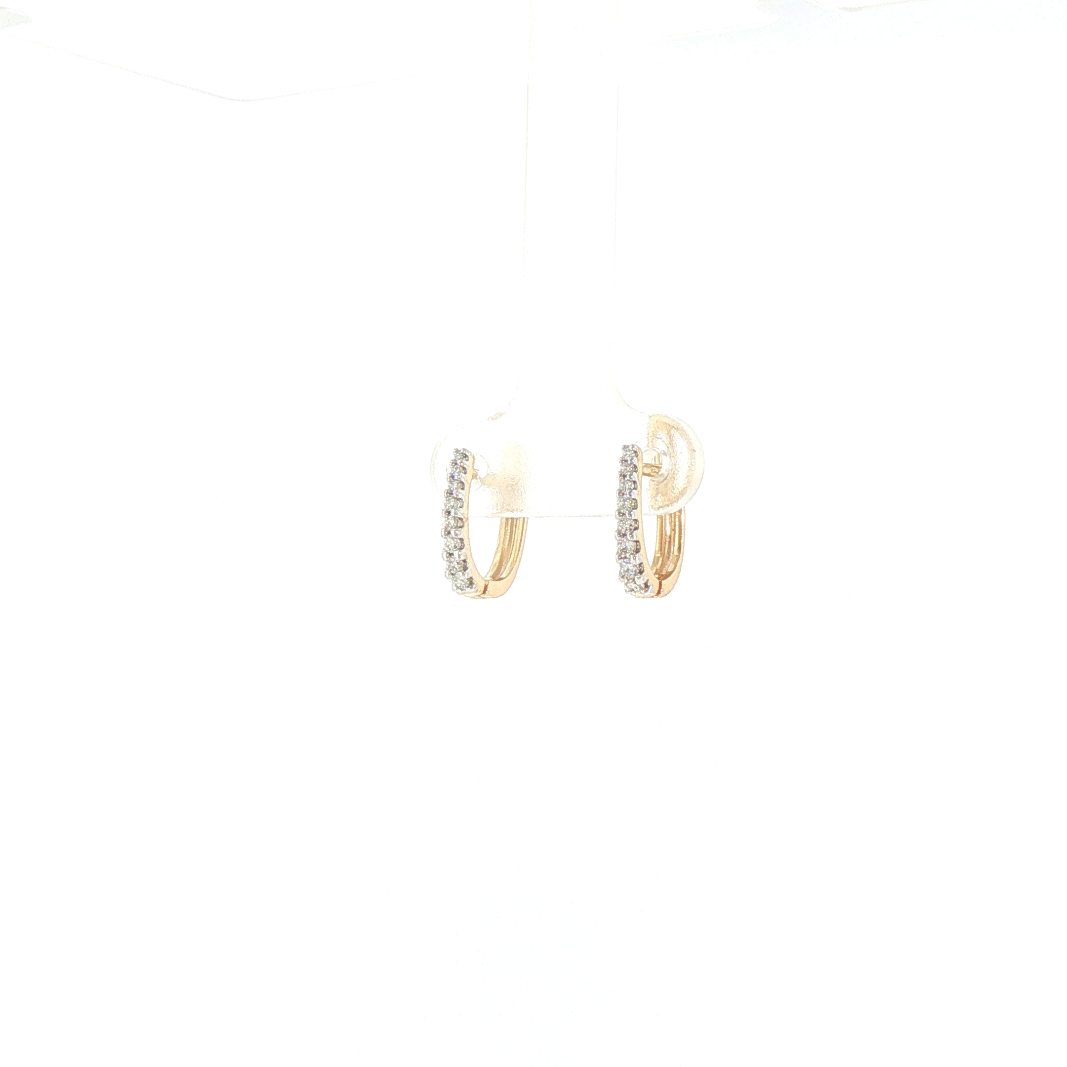 9ct Yellow Gold Graduated Natural Diamond Small Hoop Earrings