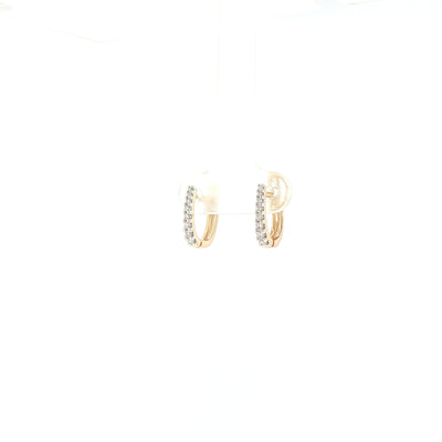 9ct Yellow Gold Graduated Natural Diamond Small Hoop Earrings