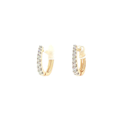 9ct Yellow Gold Graduated Natural Diamond Small Hoop Earrings