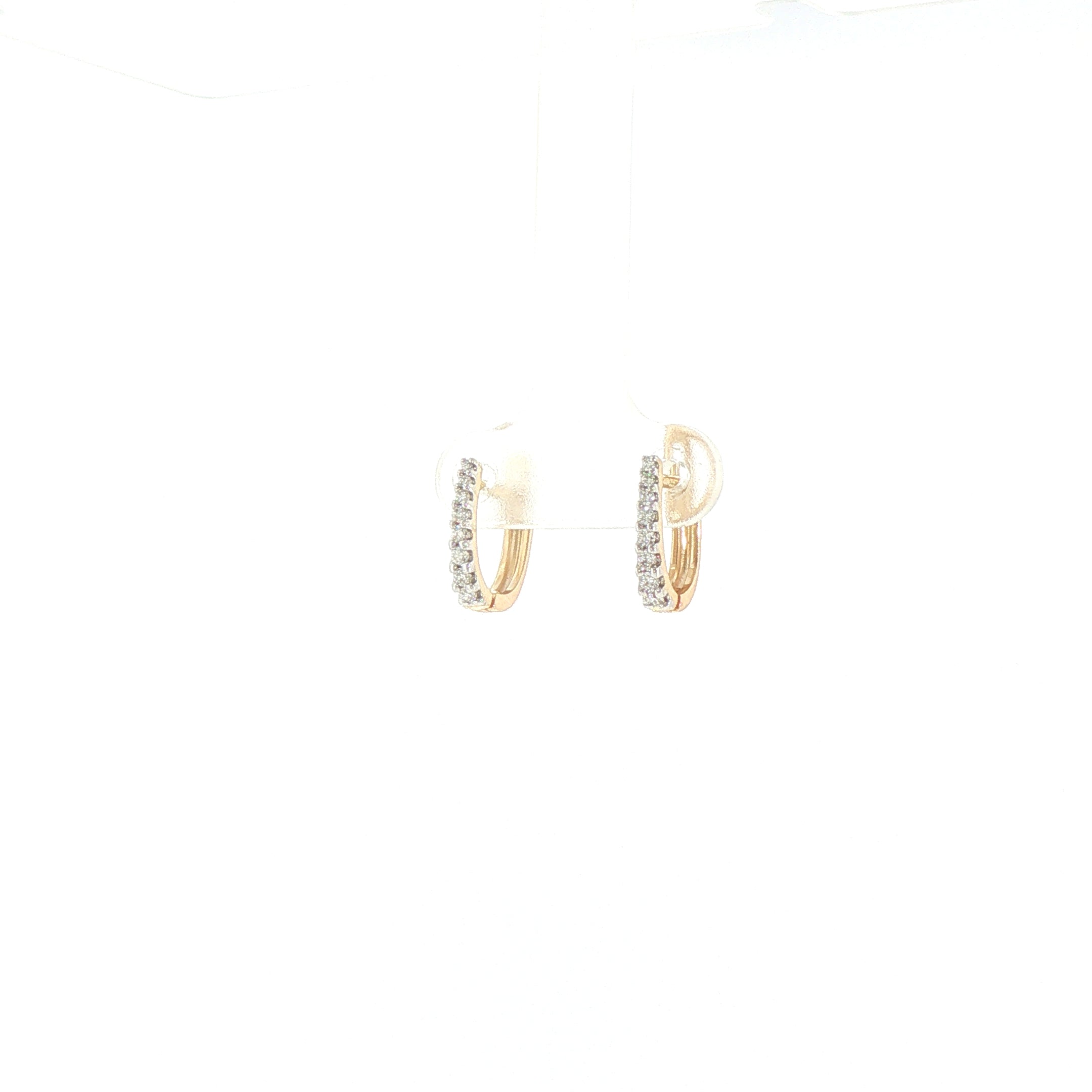 9ct Yellow Gold Graduated Natural Diamond Small Hoop Earrings