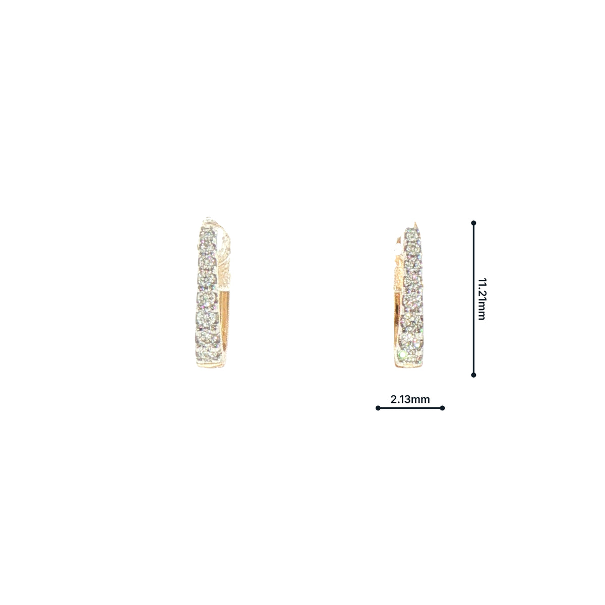 9ct Yellow Gold Graduated Natural Diamond Small Hoop Earrings
