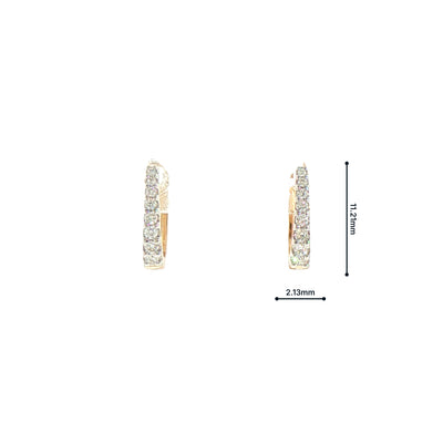 9ct Yellow Gold Graduated Natural Diamond Small Hoop Earrings