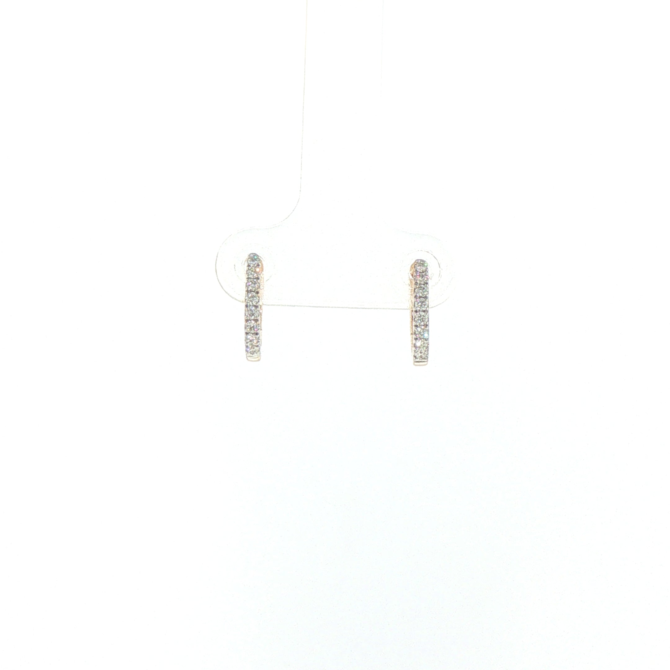 9ct Yellow Gold Natural Diamond Sleeper Hoop Earrings