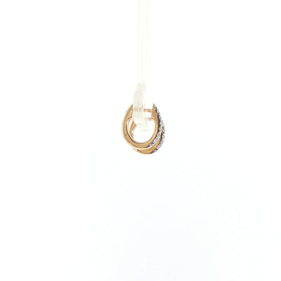 9ct Yellow Gold Natural Diamond Sleeper Hoop Earrings