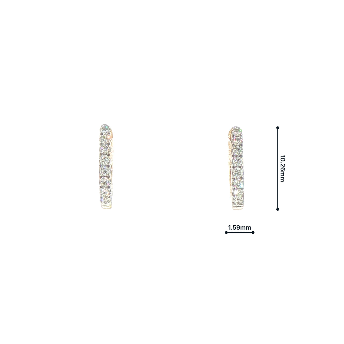 9ct Yellow Gold Natural Diamond Sleeper Hoop Earrings