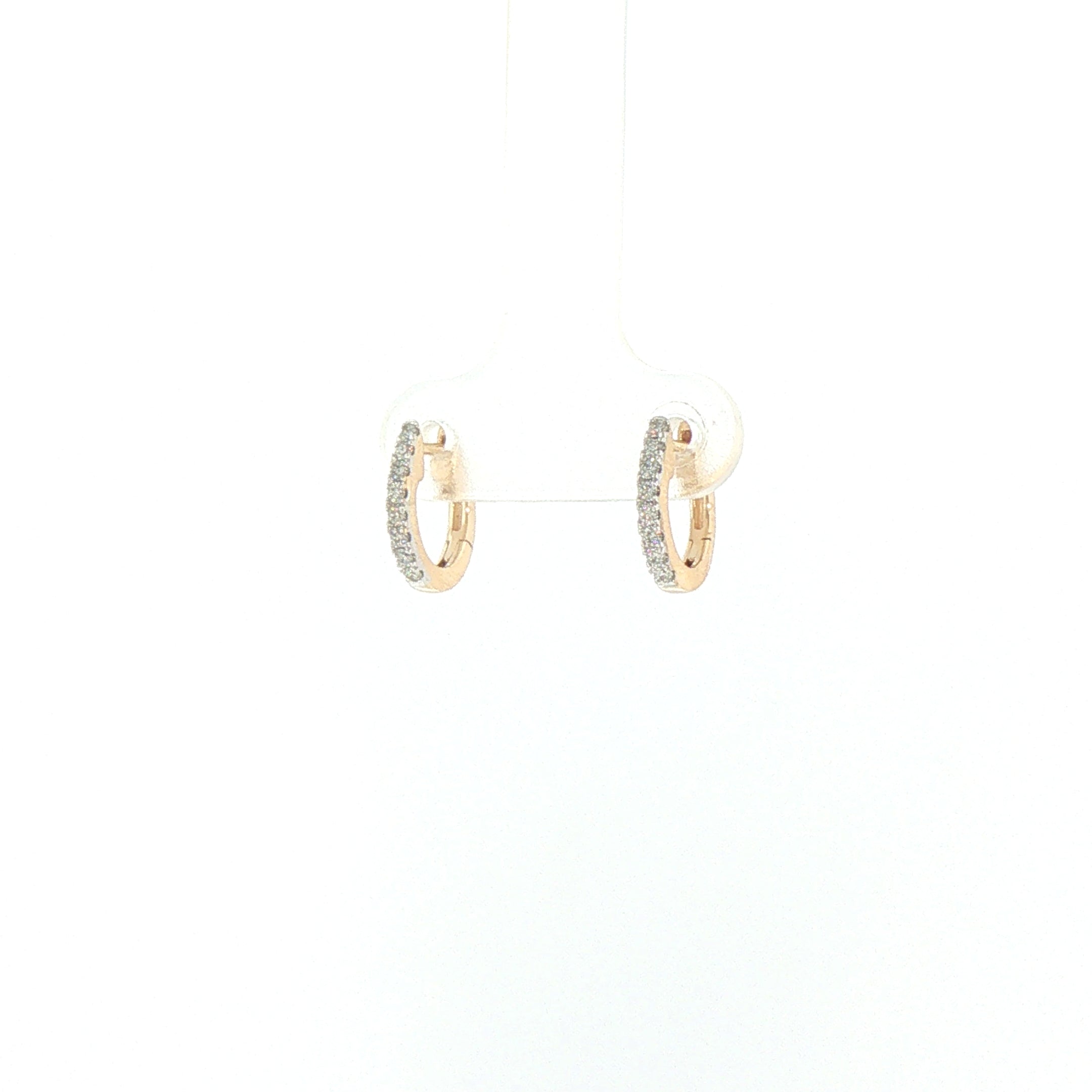 9ct Yellow Gold Natural Diamond Sleeper Hoop Earrings