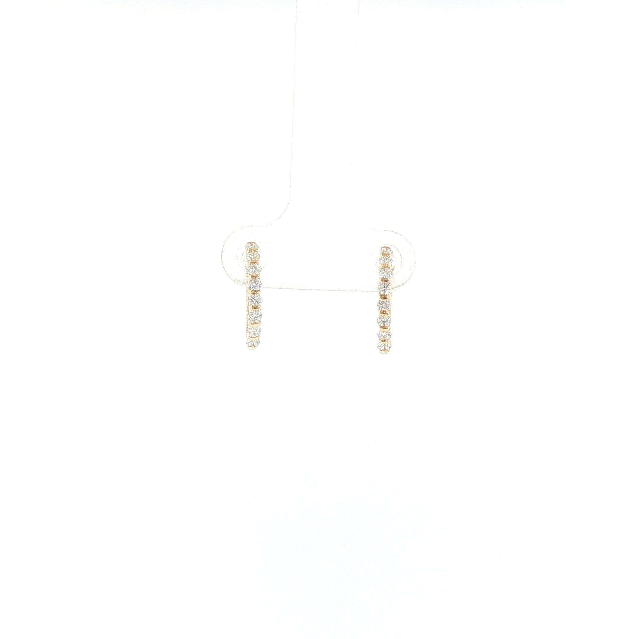 9ct Yellow Gold Natural Diamond Set Hoop Earrings